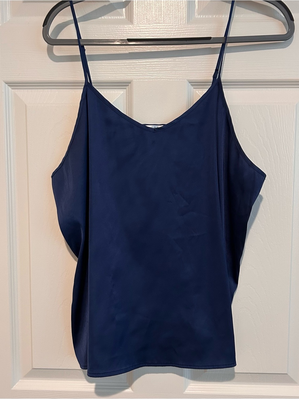 Ekouaer Women’s Navy Blue Satin Camisole Tank Top